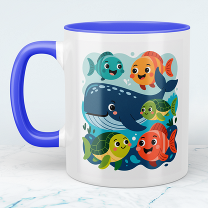 Zauberhafte Kindertasse mit Wal & Fischen – Liebevolles Geschenk für Kinder