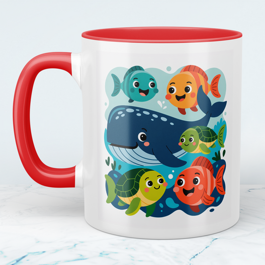 Zauberhafte Kindertasse mit Wal & Fischen – Liebevolles Geschenk für Kinder