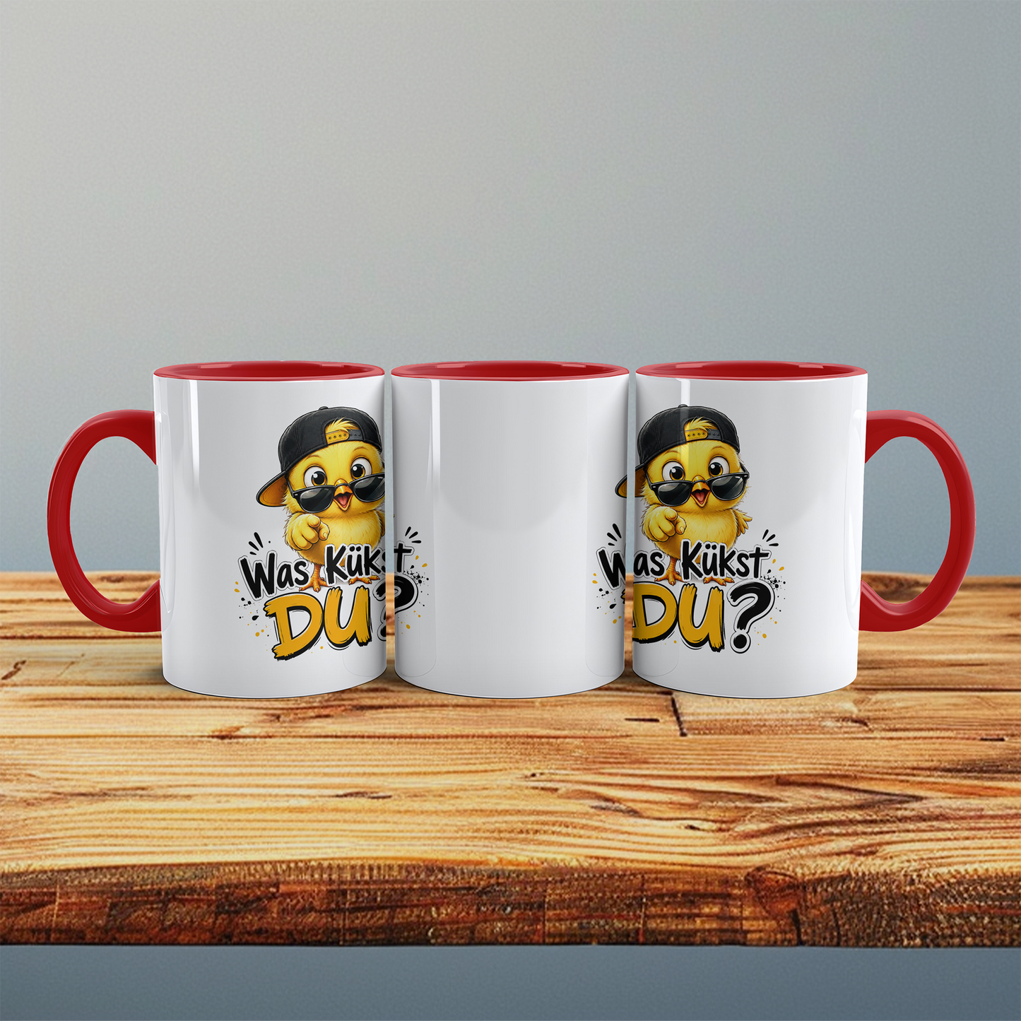 Tasse „Was kükst Du“ – lustige Hühner-Tasse mit frechem Spruch