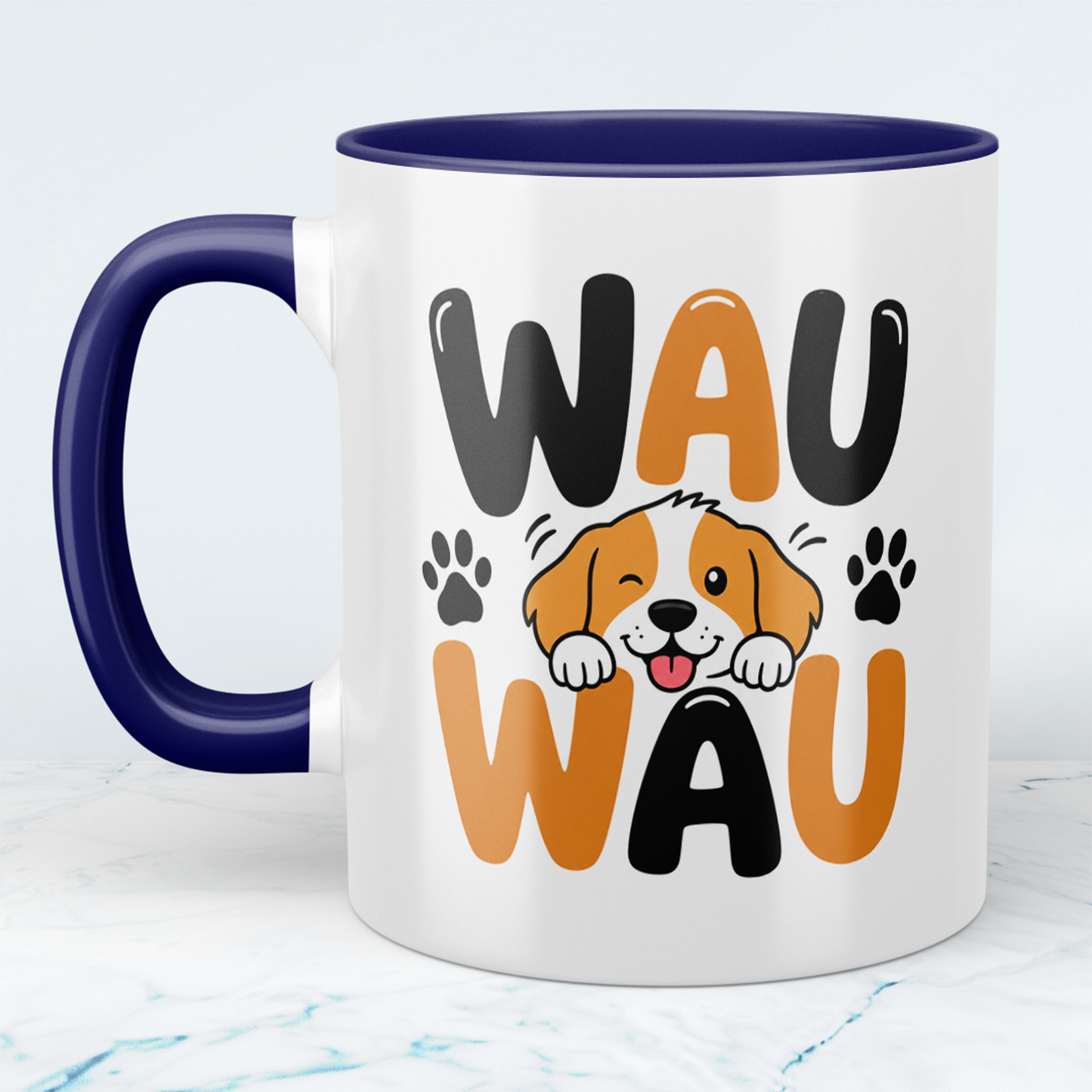 Hundetasse WAU WAU – lustige Tasse für Hundefans mit süßem Hundemotiv