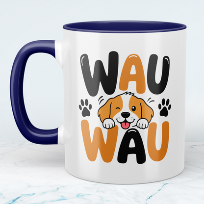 Hundetasse WAU WAU – lustige Tasse für Hundefans mit süßem Hundemotiv