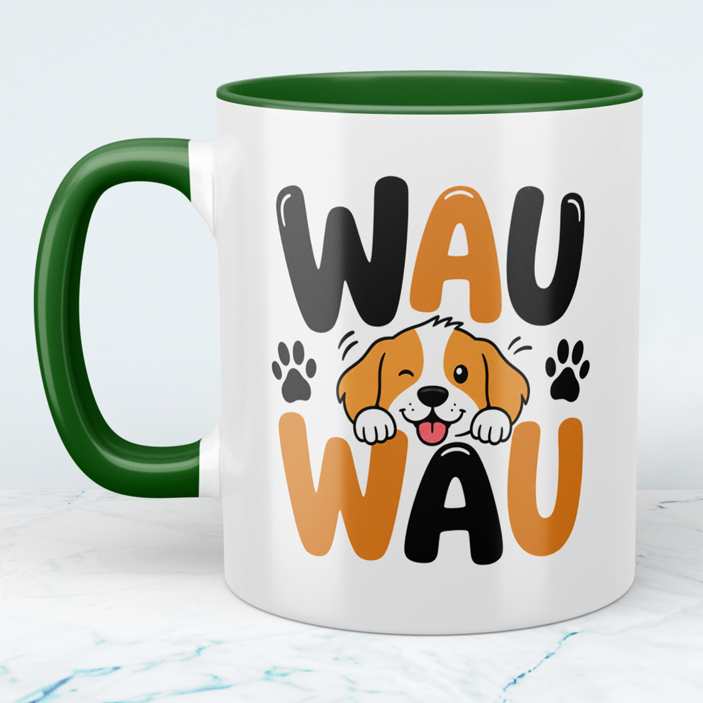 Hundetasse WAU WAU – lustige Tasse für Hundefans mit süßem Hundemotiv
