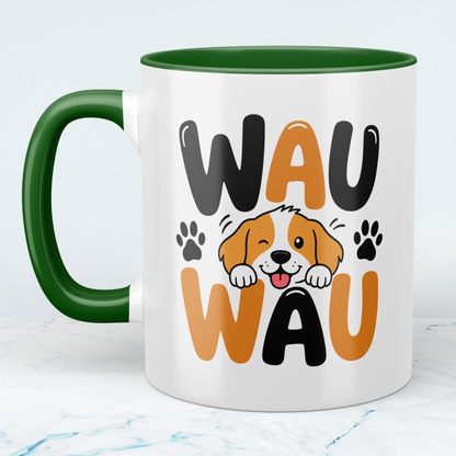 Hundetasse WAU WAU – lustige Tasse für Hundefans mit süßem Hundemotiv