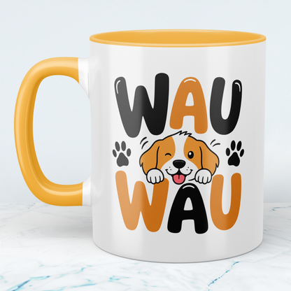 Hundetasse WAU WAU – lustige Tasse für Hundefans mit süßem Hundemotiv
