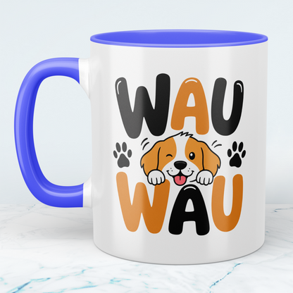 Hundetasse WAU WAU – lustige Tasse für Hundefans mit süßem Hundemotiv