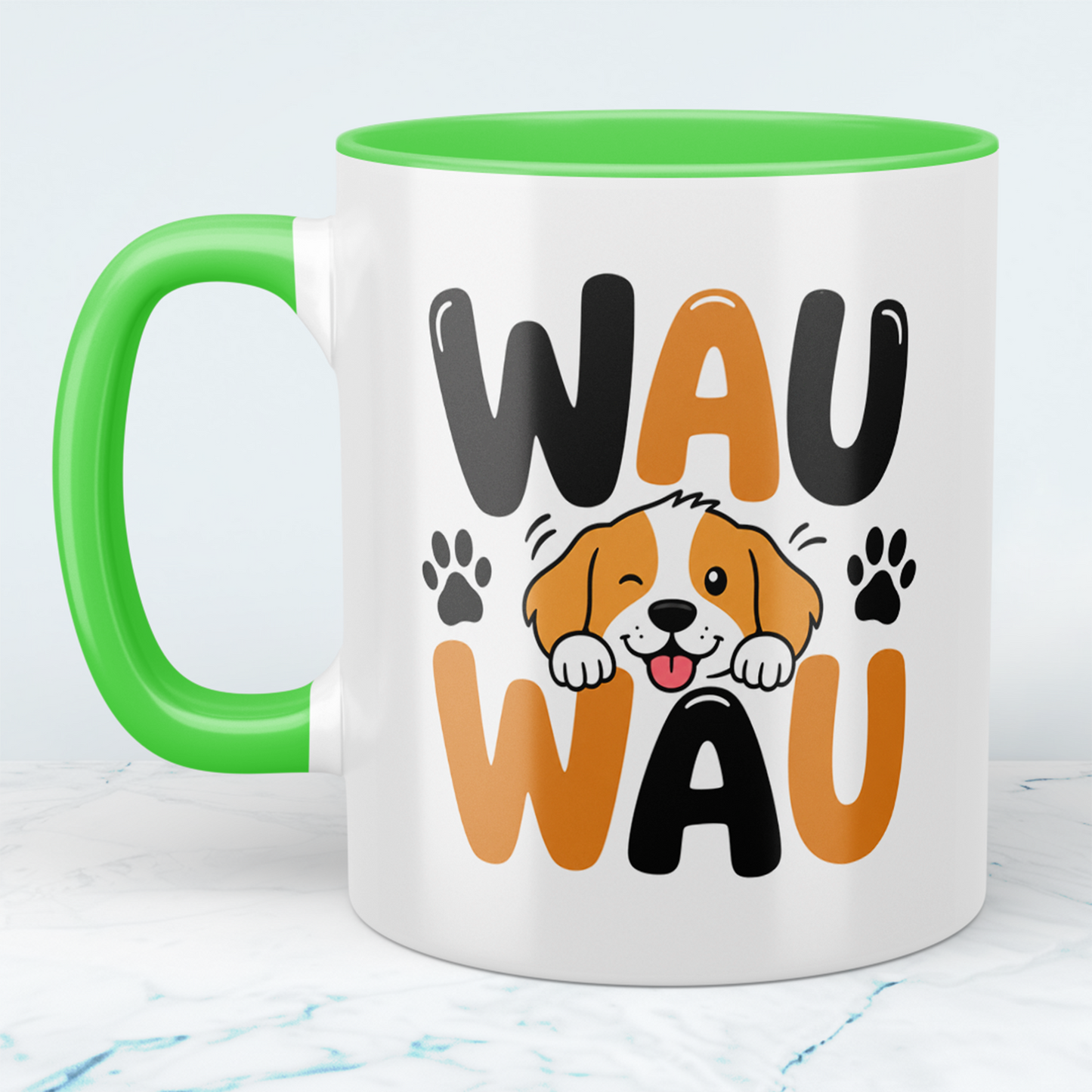 Hundetasse WAU WAU – lustige Tasse für Hundefans mit süßem Hundemotiv