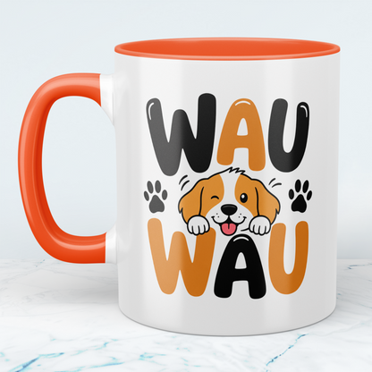 Hundetasse WAU WAU – lustige Tasse für Hundefans mit süßem Hundemotiv