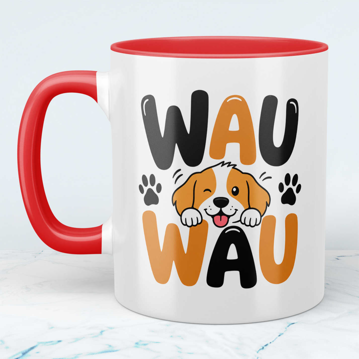 Hundetasse WAU WAU – lustige Tasse für Hundefans mit süßem Hundemotiv