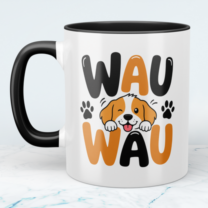 Hundetasse WAU WAU – lustige Tasse für Hundefans mit süßem Hundemotiv