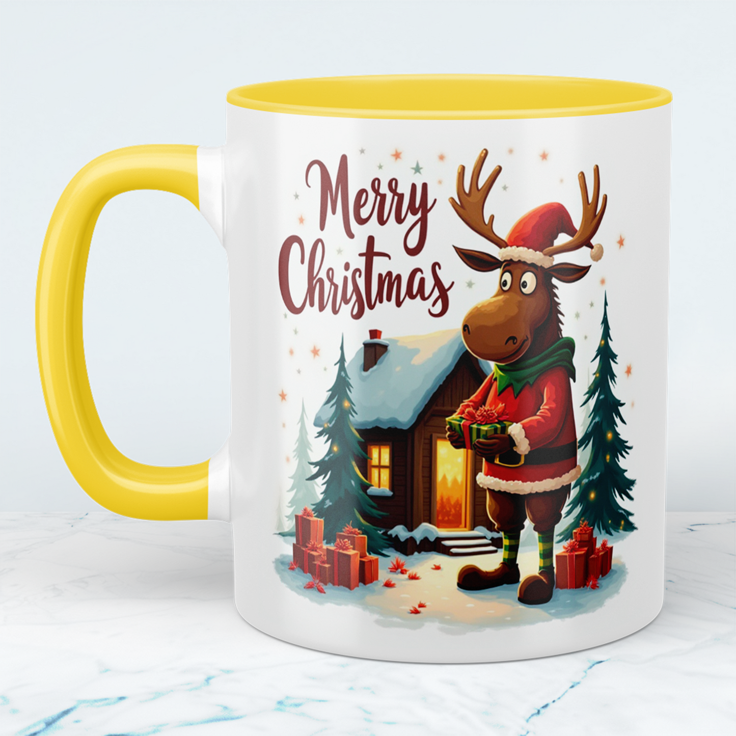 Fröhliche Tasse mit witzigem Weihnachtselch – ein einzigartiges Geschenk für die festliche Saison!