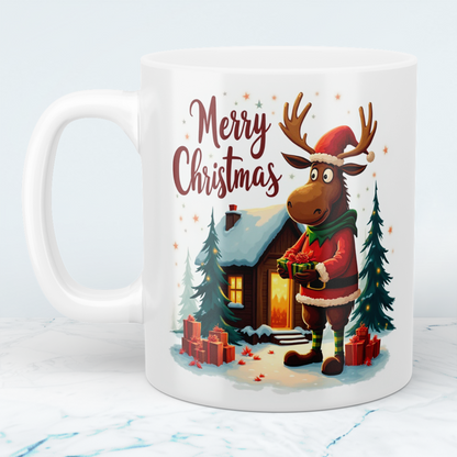 Fröhliche Tasse mit witzigem Weihnachtselch – ein einzigartiges Geschenk für die festliche Saison!