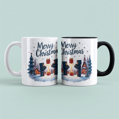 Lustige Minecraft-Tasse „Merry Christmas“ – das perfekte Geschenk für jeden Gamer und Weihnachtsliebhaber!