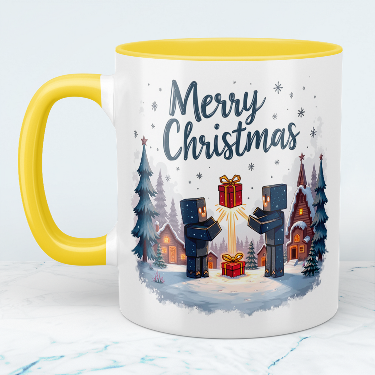 Lustige Minecraft-Tasse „Merry Christmas“ – das perfekte Geschenk für jeden Gamer und Weihnachtsliebhaber!