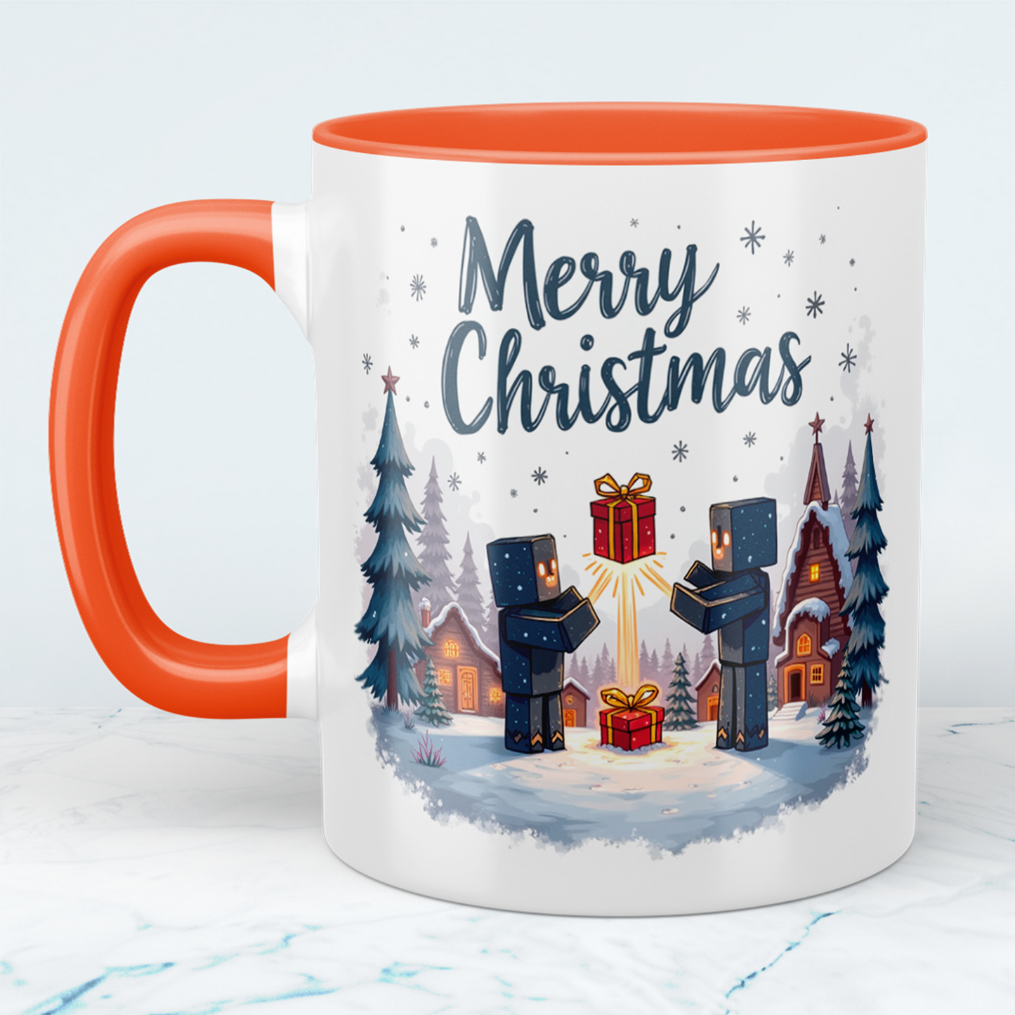 Lustige Minecraft-Tasse „Merry Christmas“ – das perfekte Geschenk für jeden Gamer und Weihnachtsliebhaber!