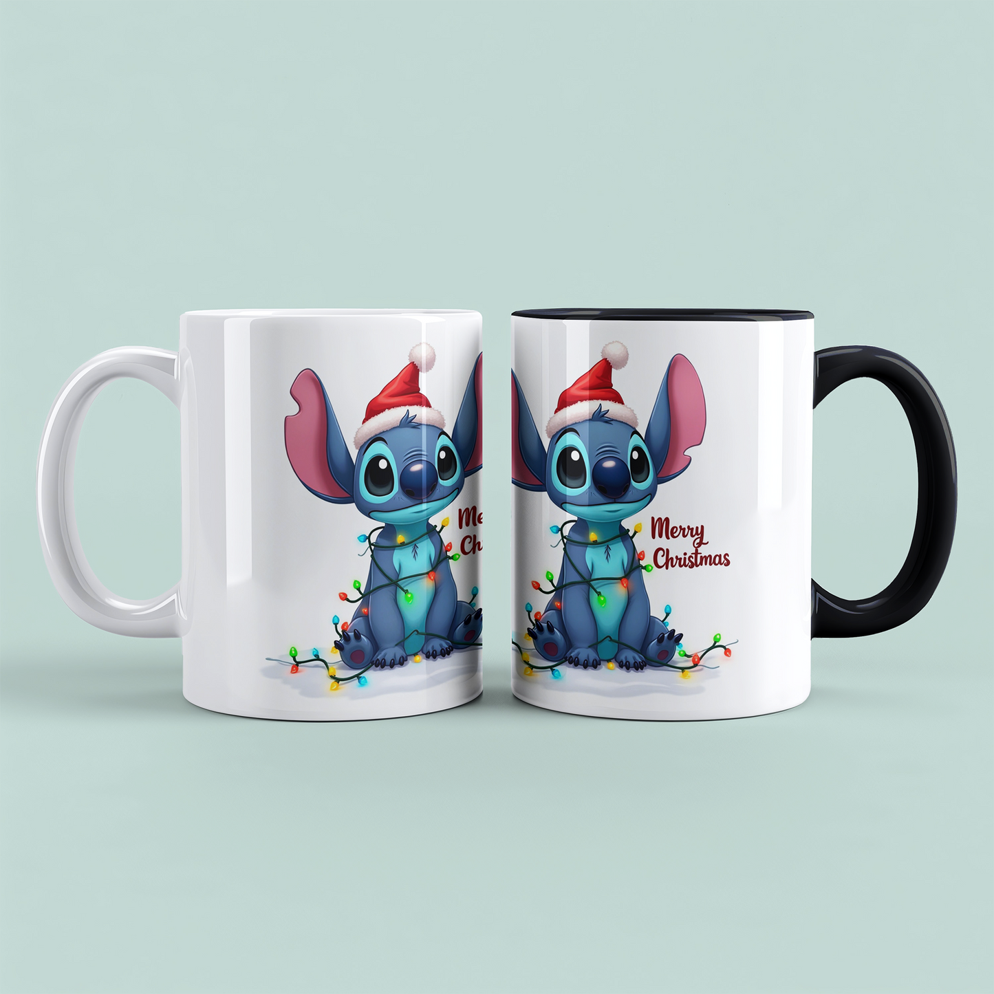Lustige bedruckte Weihnachtstasse mit Stitch – „Merry Christmas“ – das perfekte Geschenk für Disney-Fans!