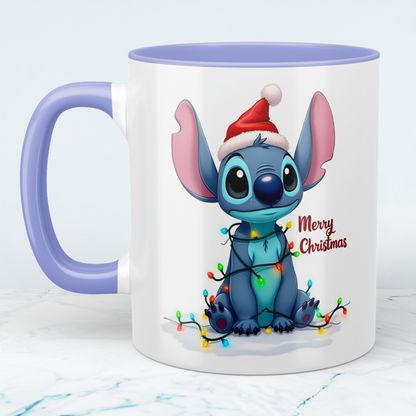 Lustige bedruckte Weihnachtstasse mit Stitch – „Merry Christmas“ – das perfekte Geschenk für Disney-Fans!