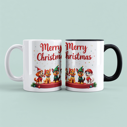 Lustige bedruckte Weihnachtstasse „Merry Christmas“ mit Paw Patrol – das perfekte Geschenk für kleine Fans!