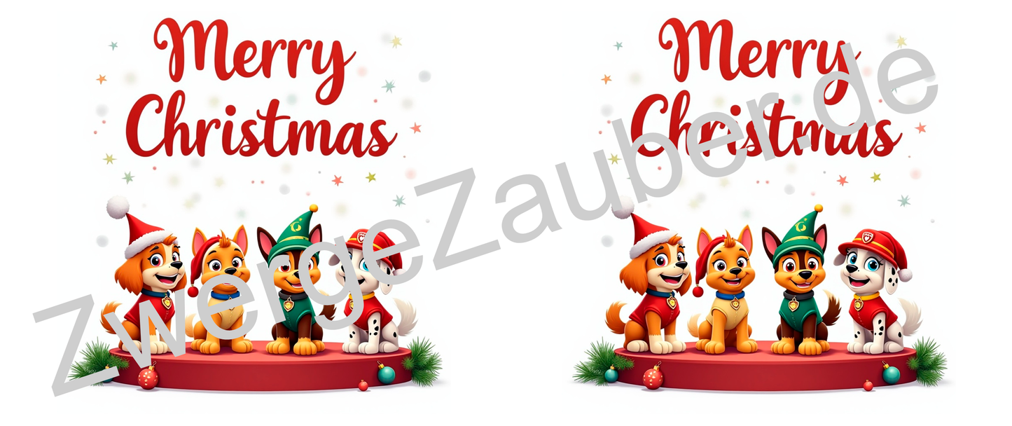 Lustige bedruckte Weihnachtstasse „Merry Christmas“ mit Paw Patrol – das perfekte Geschenk für kleine Fans!
