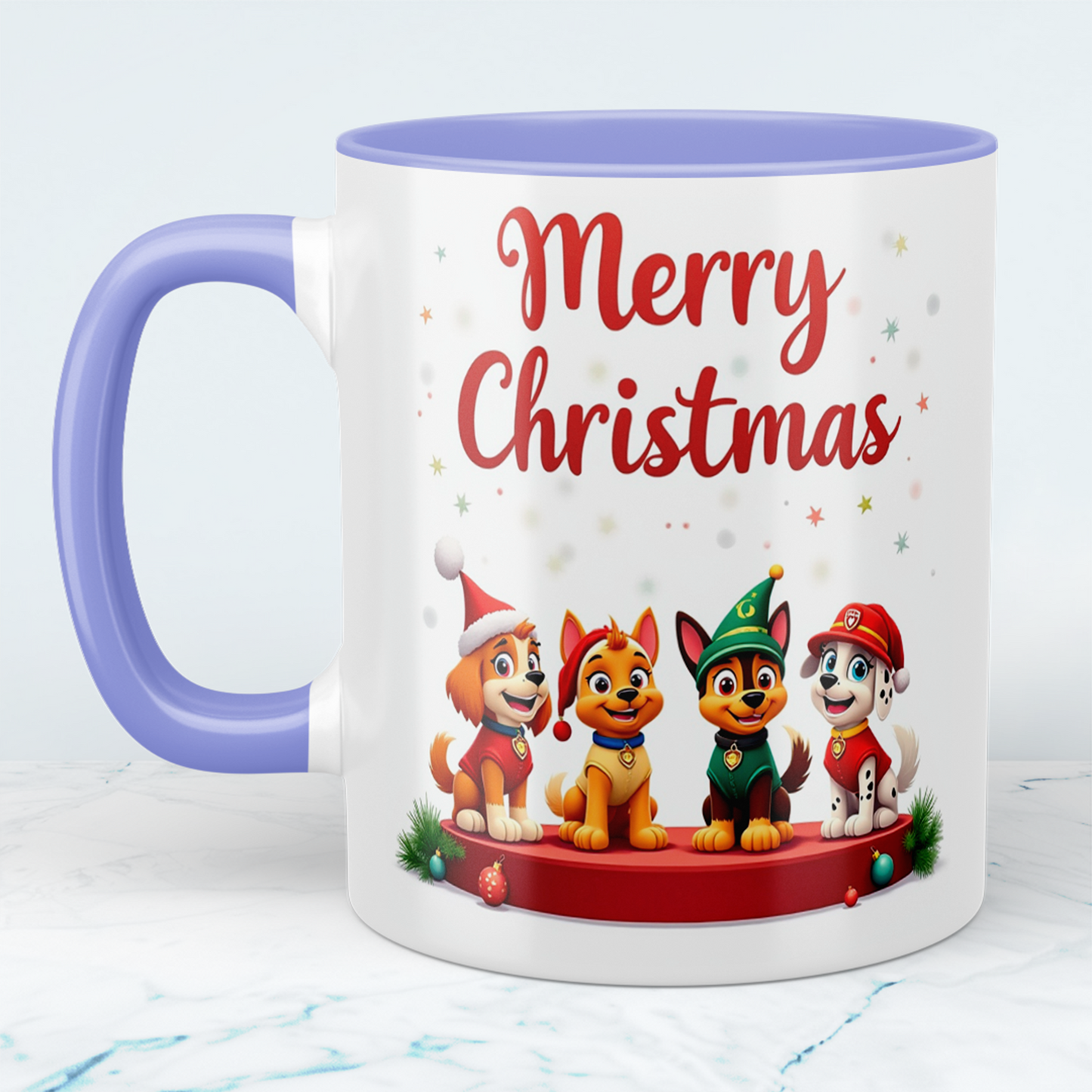Lustige bedruckte Weihnachtstasse „Merry Christmas“ mit Paw Patrol – das perfekte Geschenk für kleine Fans!