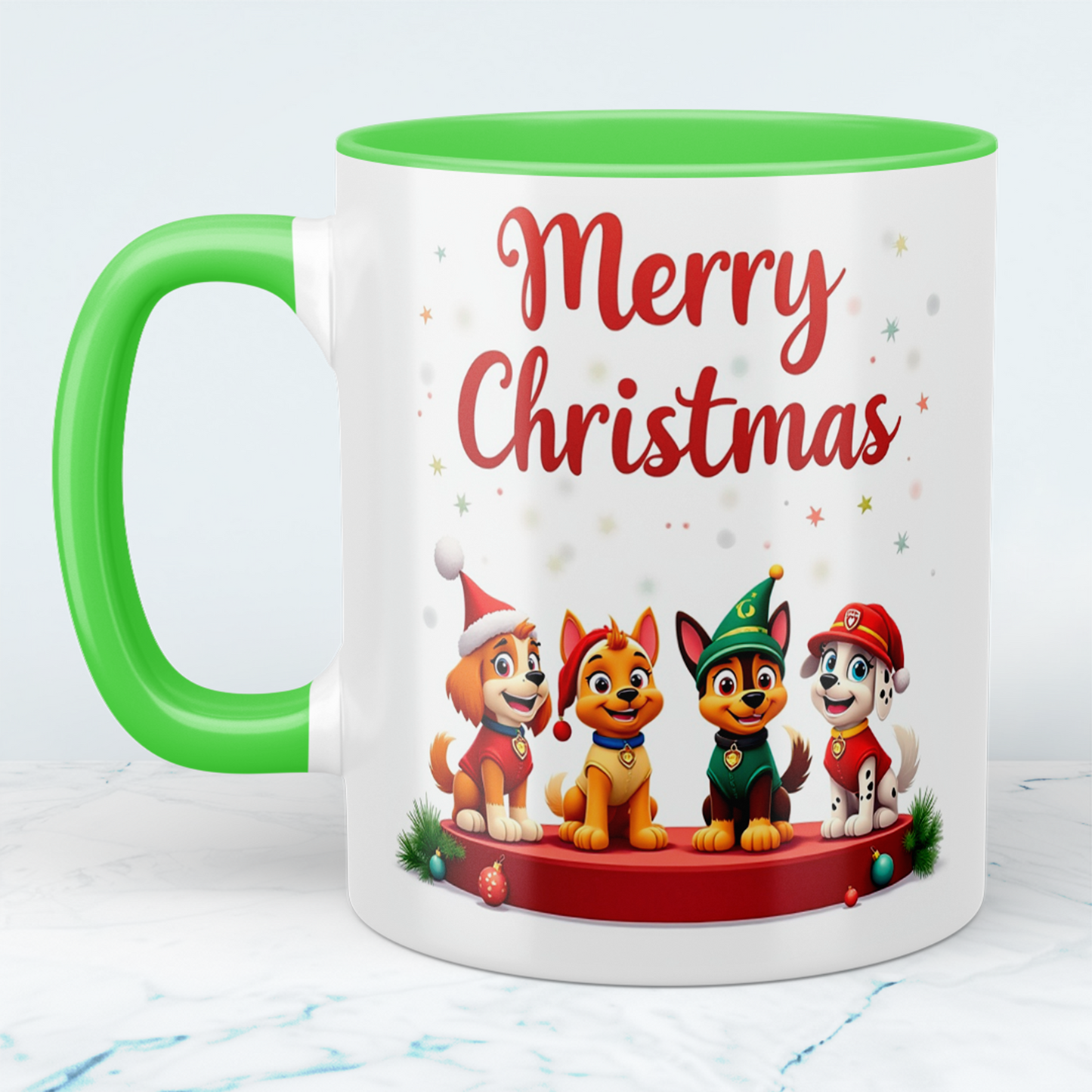 Lustige bedruckte Weihnachtstasse „Merry Christmas“ mit Paw Patrol – das perfekte Geschenk für kleine Fans!
