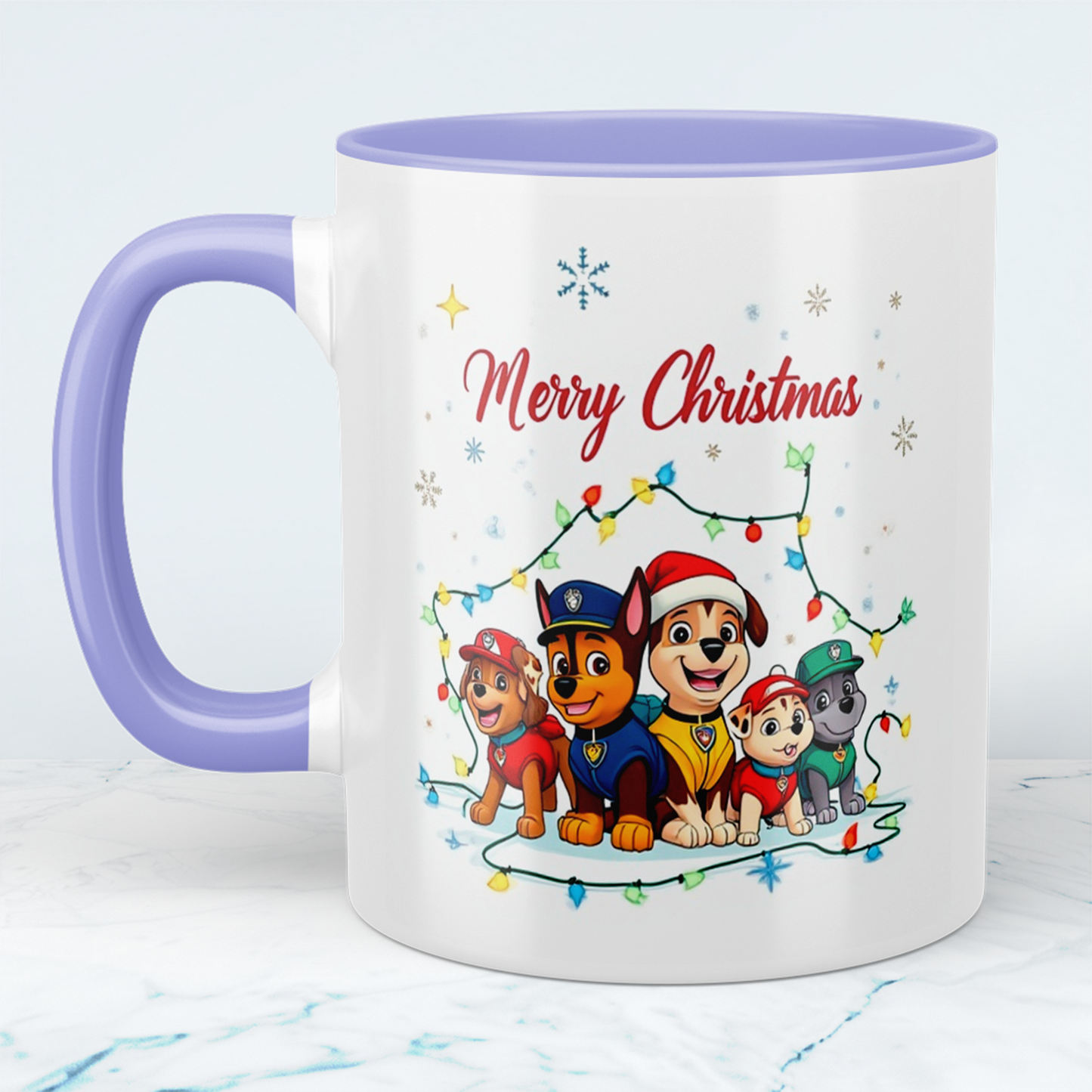 Paw Patrol Weihnachtsbecher – bedruckte Tasse, ideales Geschenk für Weihnachtsfreunde, Merry Christmas!