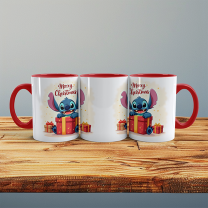 Stitch Merry Christmas Tasse – humorvolle bedruckte Tasse, perfektes Geschenk für die Weihnachtszeit!
