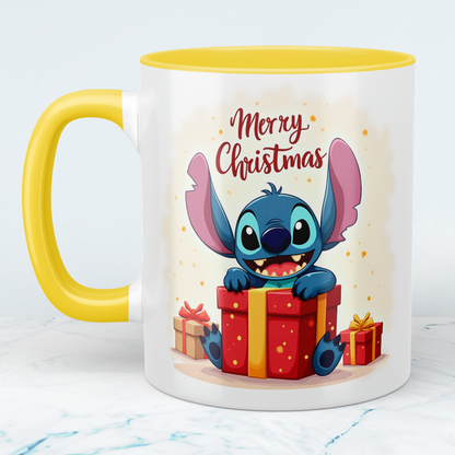 Stitch Merry Christmas Tasse – humorvolle bedruckte Tasse, perfektes Geschenk für die Weihnachtszeit!