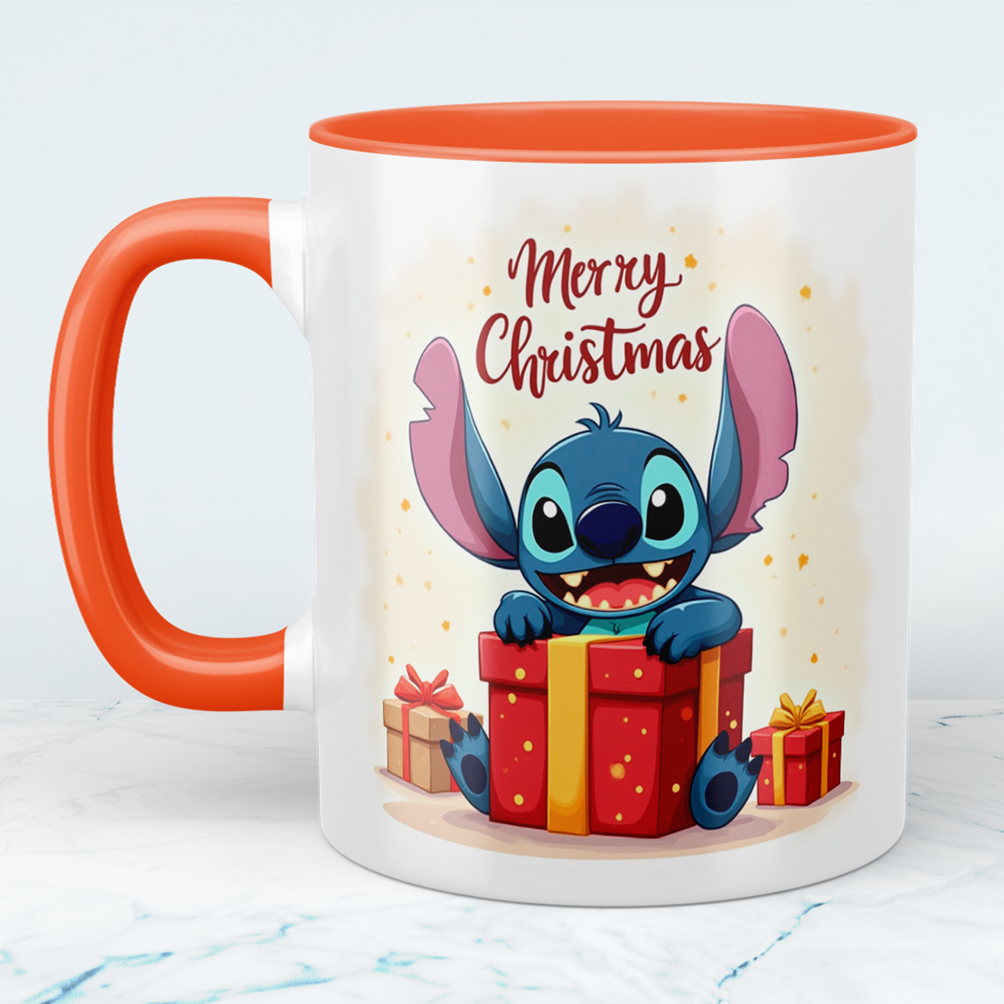 Stitch Merry Christmas Tasse – humorvolle bedruckte Tasse, perfektes Geschenk für die Weihnachtszeit!