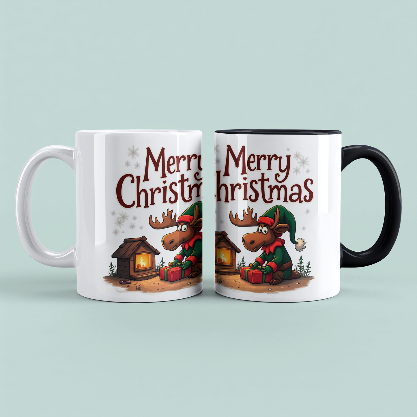 Merry Christmas Elch Tasse – witzige bedruckte Tasse, ideales Geschenk für die festliche Saison!