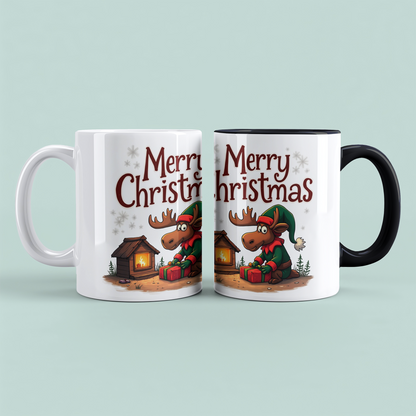 Merry Christmas Elch Tasse – witzige bedruckte Tasse, ideales Geschenk für die festliche Saison!