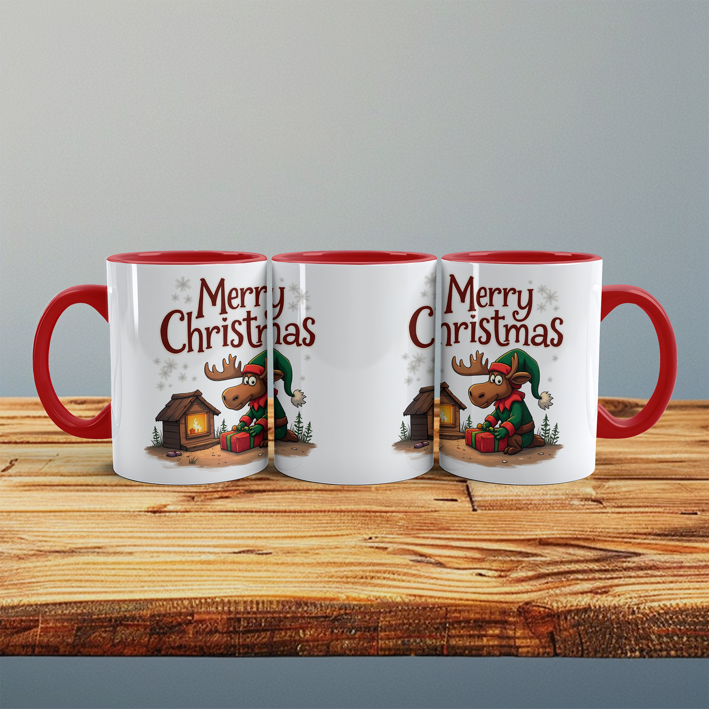 Merry Christmas Elch Tasse – witzige bedruckte Tasse, ideales Geschenk für die festliche Saison!