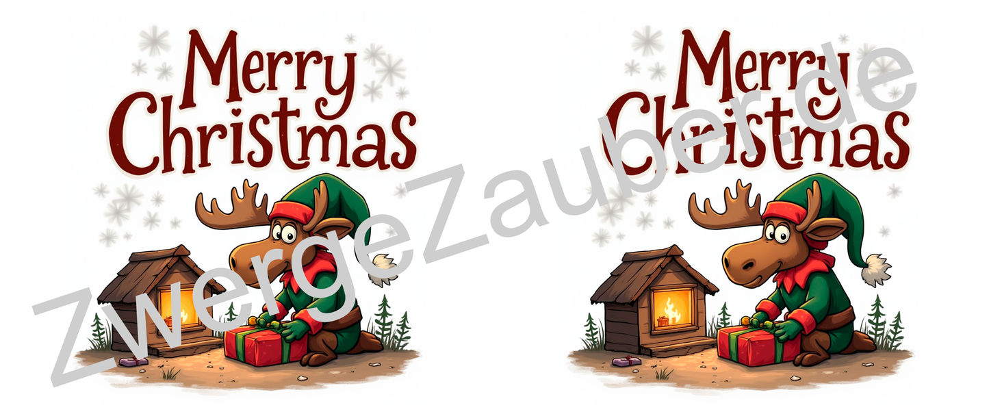 Merry Christmas Elch Tasse – witzige bedruckte Tasse, ideales Geschenk für die festliche Saison!