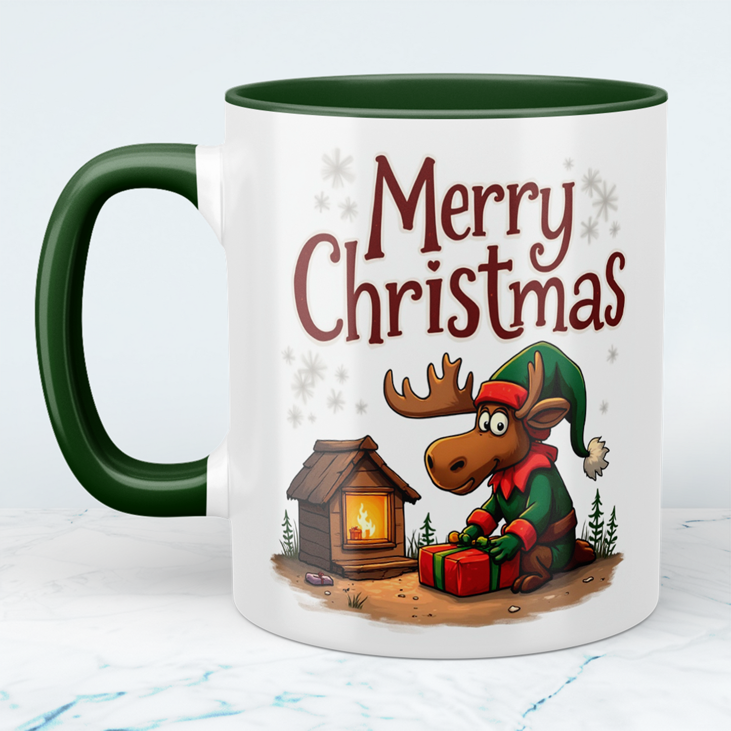 Merry Christmas Elch Tasse – witzige bedruckte Tasse, ideales Geschenk für die festliche Saison!