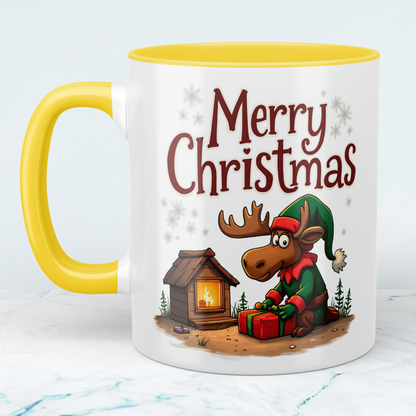 Merry Christmas Elch Tasse – witzige bedruckte Tasse, ideales Geschenk für die festliche Saison!
