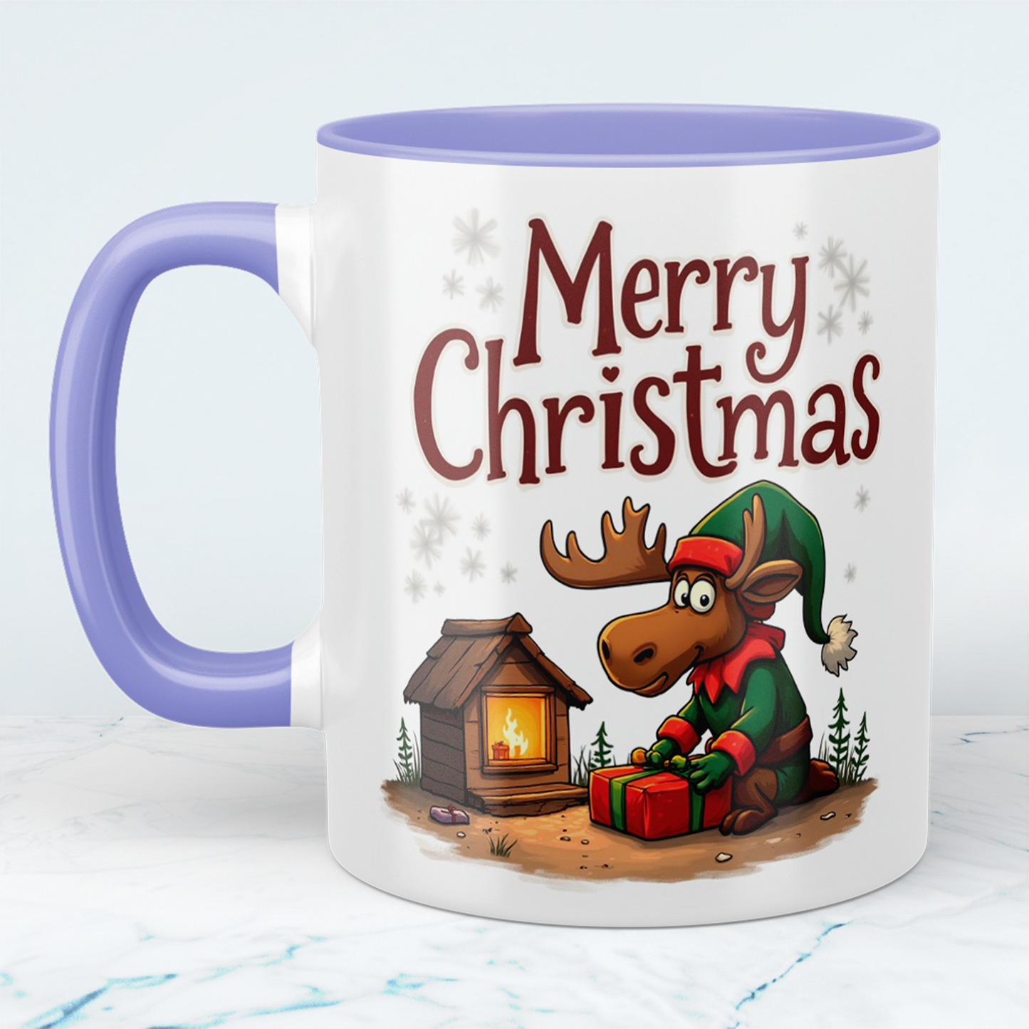 Merry Christmas Elch Tasse – witzige bedruckte Tasse, ideales Geschenk für die festliche Saison!