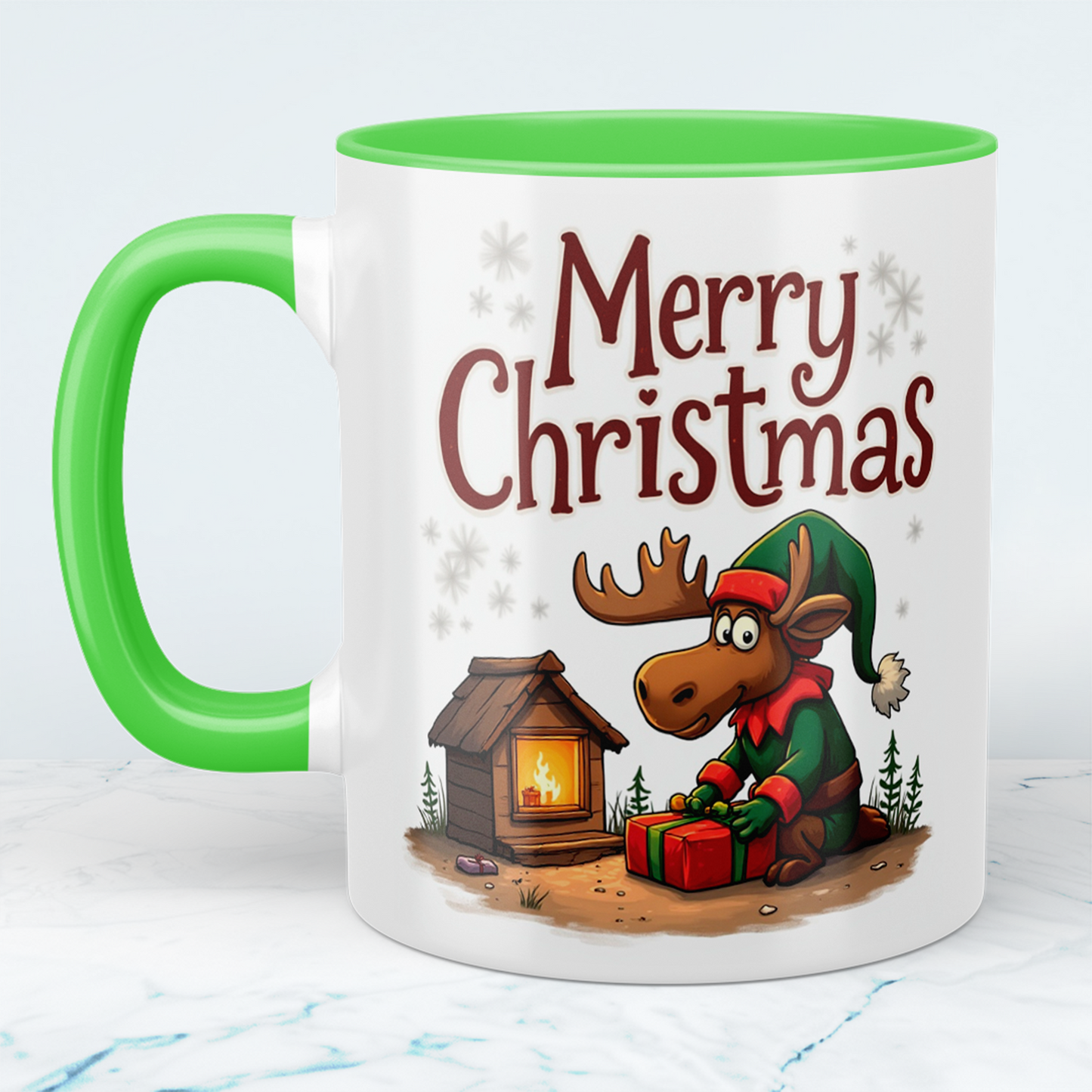 Merry Christmas Elch Tasse – witzige bedruckte Tasse, ideales Geschenk für die festliche Saison!