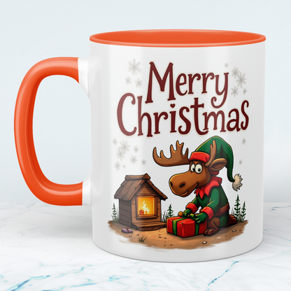 Merry Christmas Elch Tasse – witzige bedruckte Tasse, ideales Geschenk für die festliche Saison!