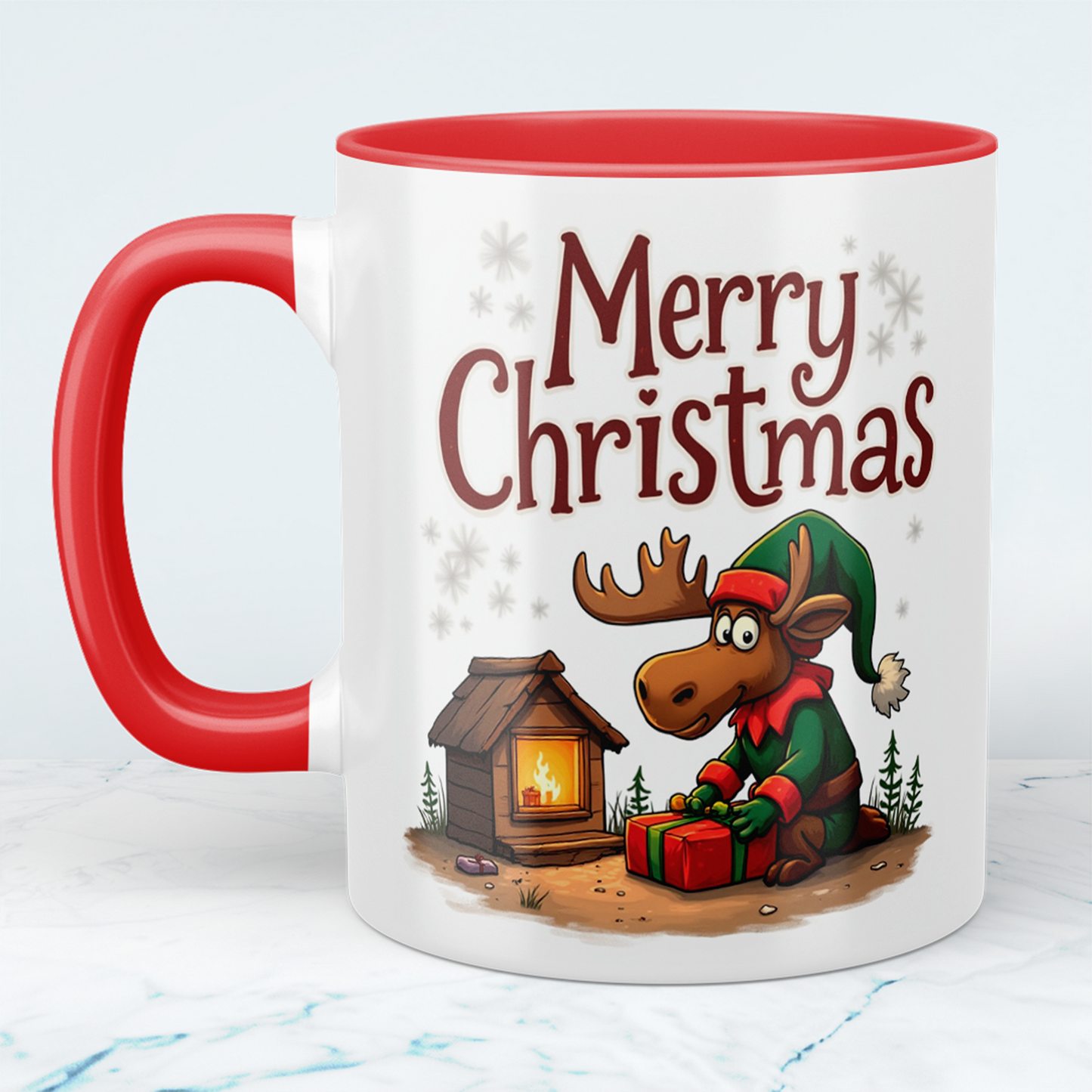 Merry Christmas Elch Tasse – witzige bedruckte Tasse, ideales Geschenk für die festliche Saison!
