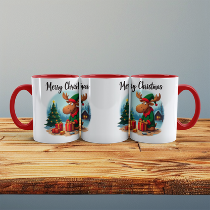 Lustiger Weihnachtselch Becher – bedruckte Tasse mit „Merry Christmas“, das perfekte Geschenk!