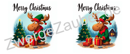 Lustiger Weihnachtselch Becher – bedruckte Tasse mit „Merry Christmas“, das perfekte Geschenk!