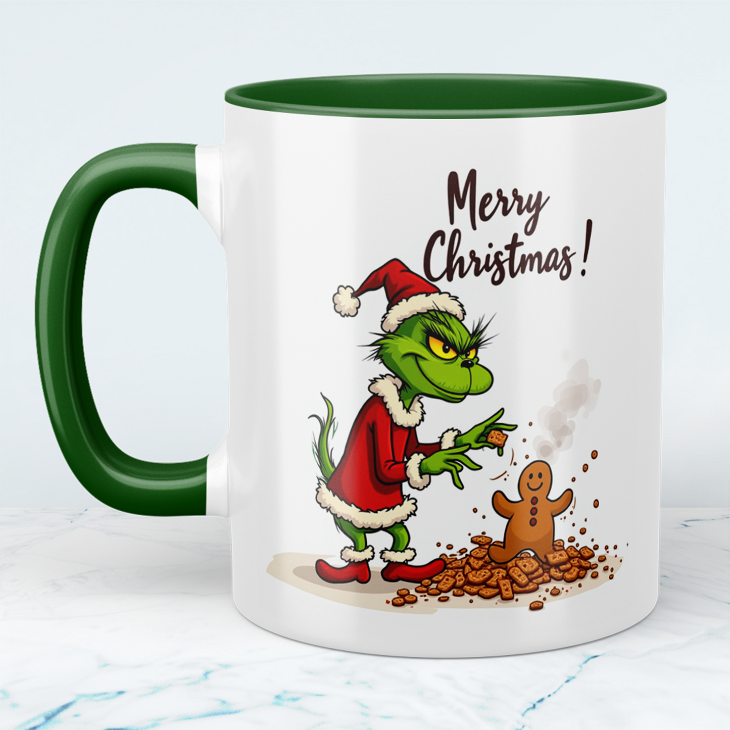 Lustige böse Grinch Weihnachtstasse – Bedruckte Geschenkidee für fröhliche Feiertage! Merry Christmas!
