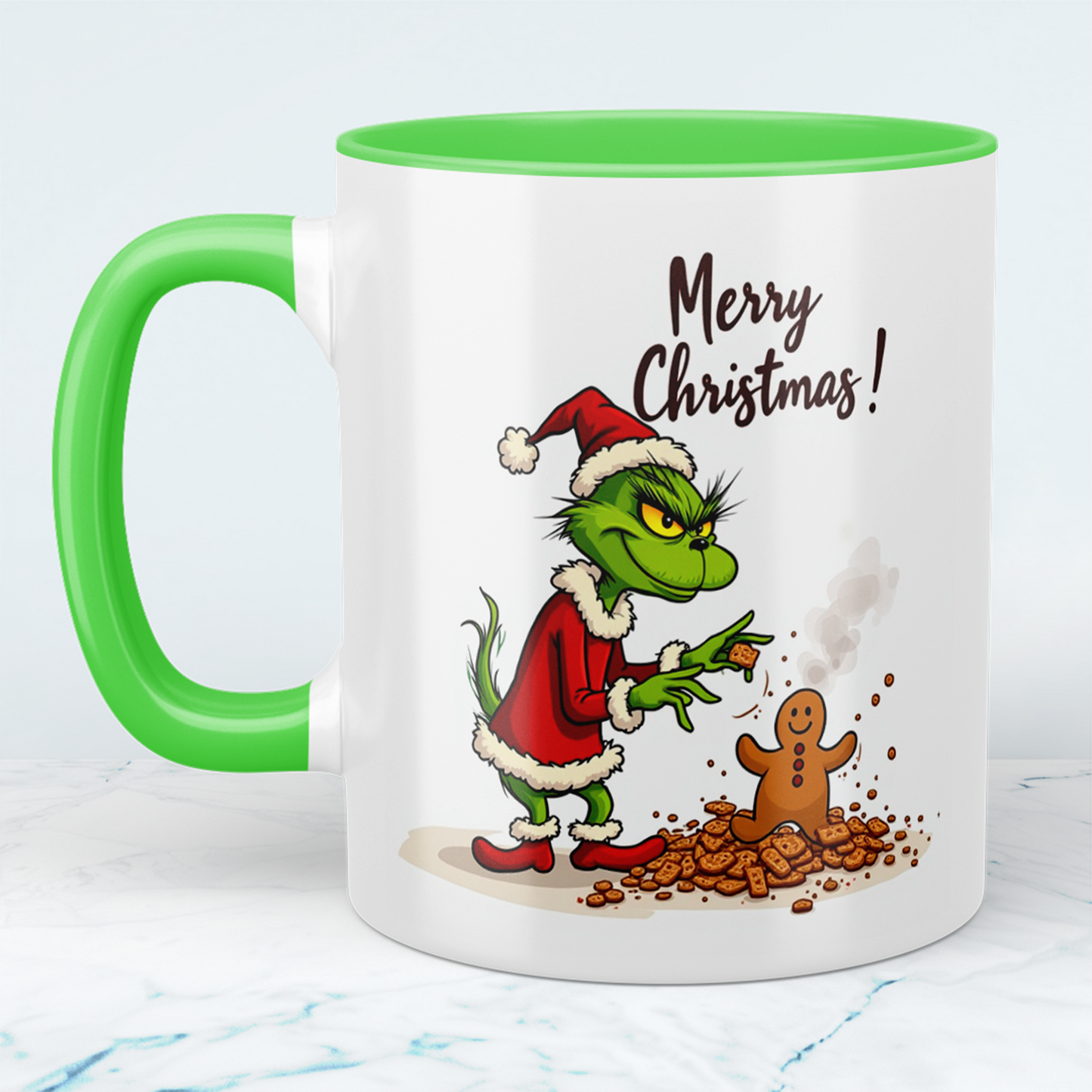 Lustige böse Grinch Weihnachtstasse – Bedruckte Geschenkidee für fröhliche Feiertage! Merry Christmas!
