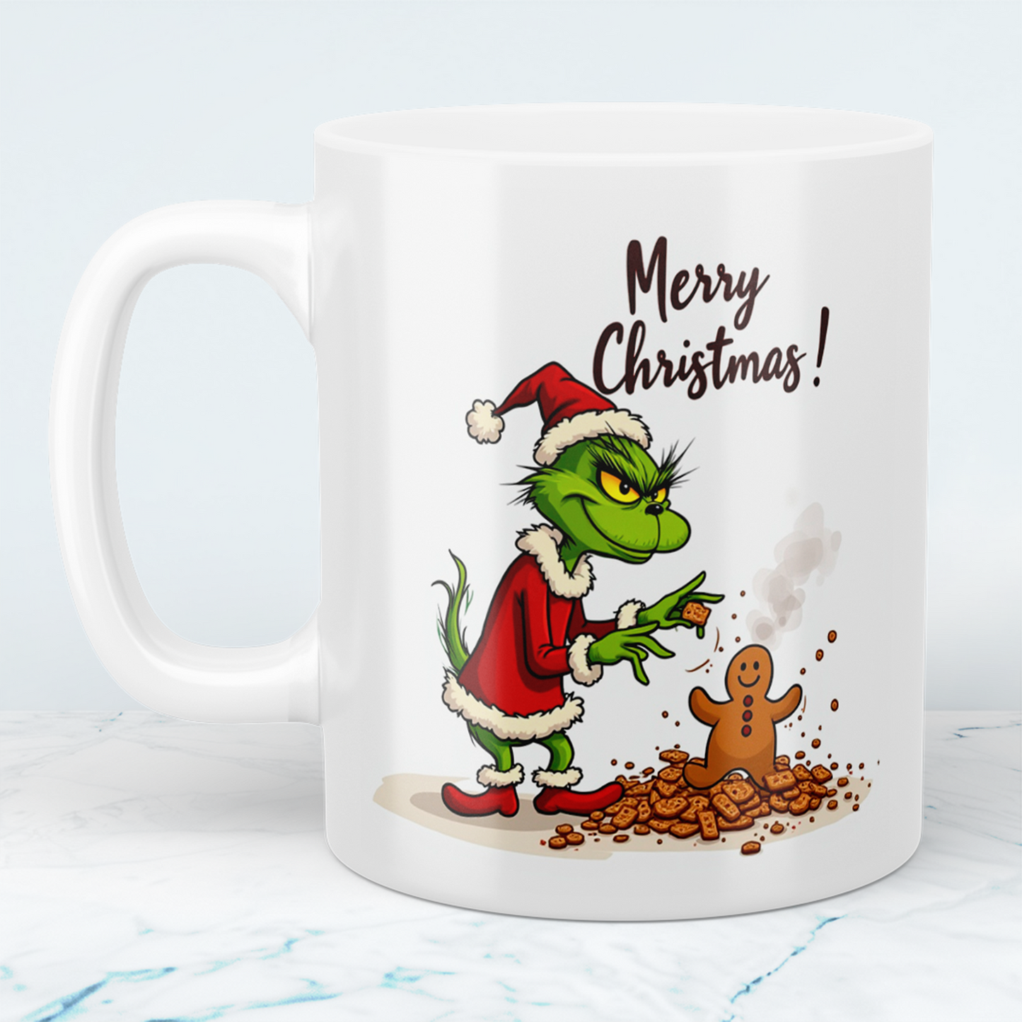Lustige böse Grinch Weihnachtstasse – Bedruckte Geschenkidee für fröhliche Feiertage! Merry Christmas!