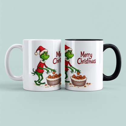 Humorvolle Grinch Weihnachtstasse – Bedruckte Tasse als perfektes Geschenk für die festliche Saison!