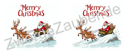 Lustige Weihnachts-Tasse mit Weihnachtsmann, Rentieren & Schlitten – Perfektes Geschenk!