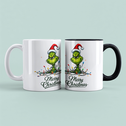 Lustige bedruckte Weihnachtstasse mit Grinch – Merry Christmas Geschenkidee für Fröhliche Feiertage!