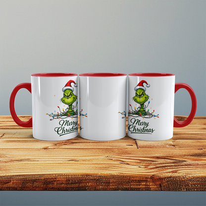 Lustige bedruckte Weihnachtstasse mit Grinch – Merry Christmas Geschenkidee für Fröhliche Feiertage!