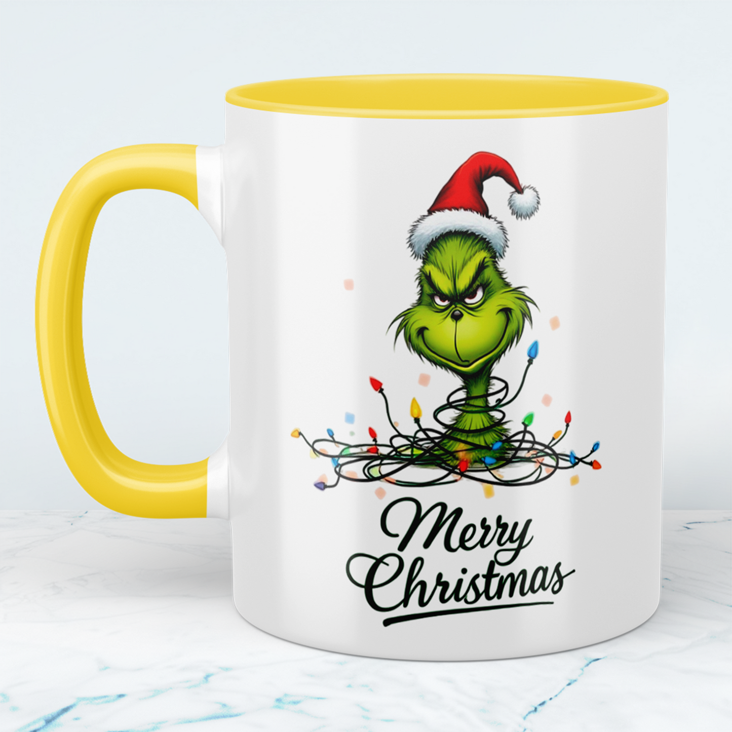 Lustige bedruckte Weihnachtstasse mit Grinch – Merry Christmas Geschenkidee für Fröhliche Feiertage!