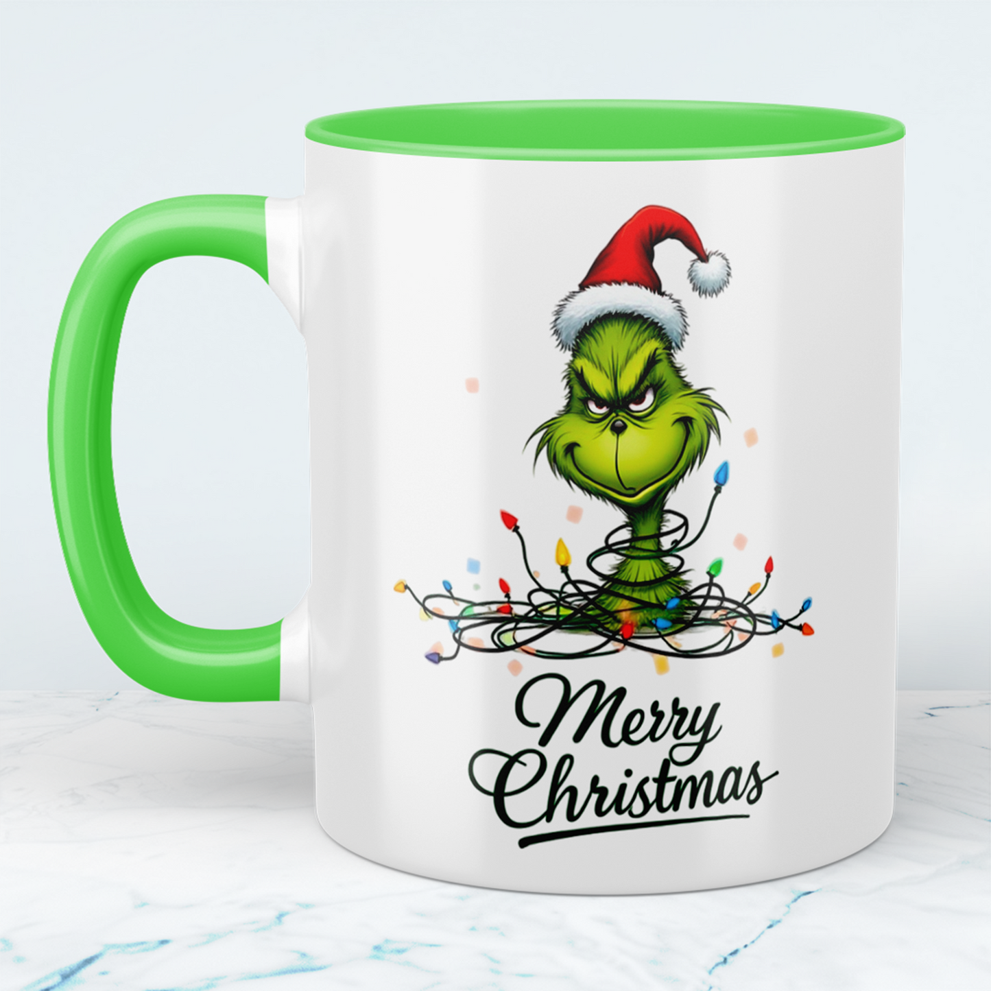 Lustige bedruckte Weihnachtstasse mit Grinch – Merry Christmas Geschenkidee für Fröhliche Feiertage!