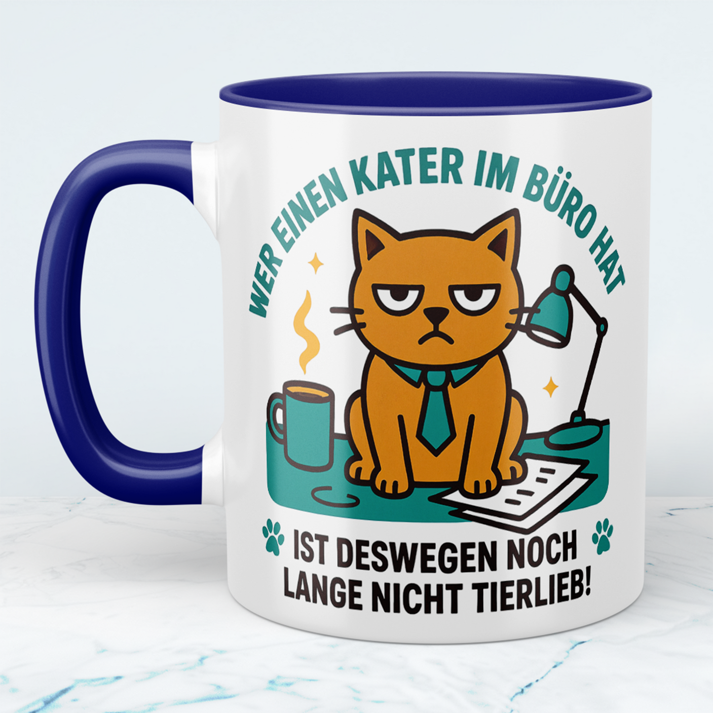 Humorvolle Kaffeetasse: Ein Kater macht dich nicht tierlieb!
